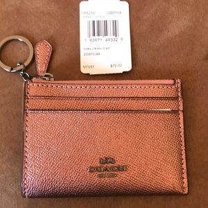 Coach card holder keychain